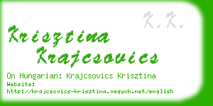 krisztina krajcsovics business card